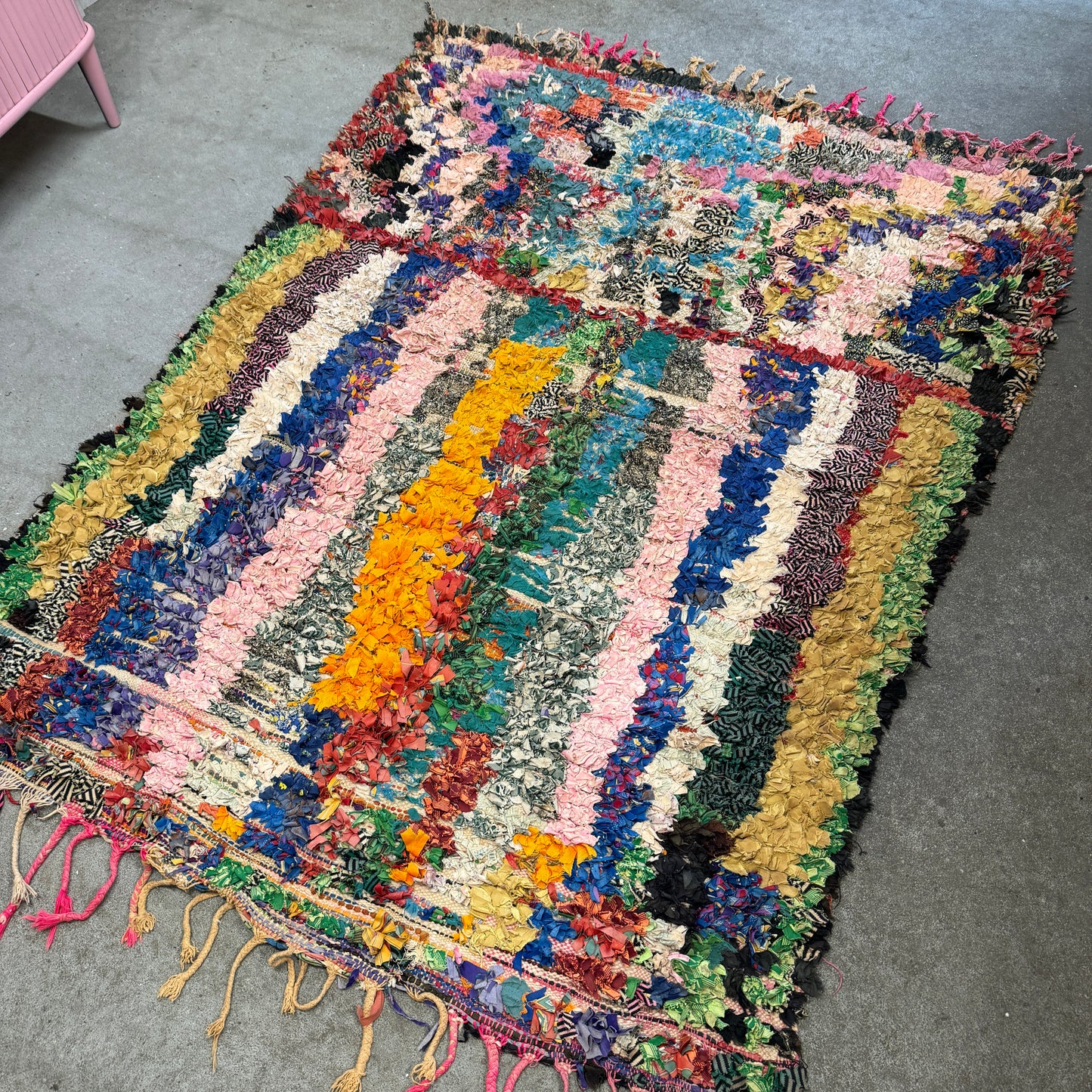 Marokkansk Boucherouite Tæppe (126 x 175 cm)