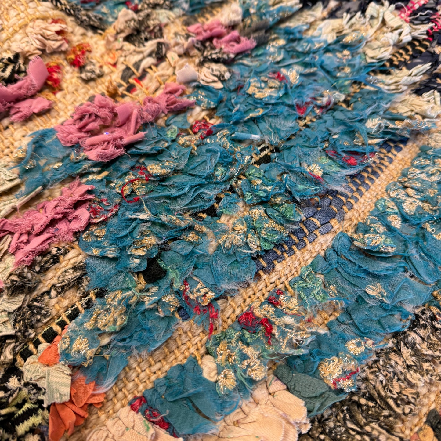 Marokkansk Boucherouite Tæppe (126 x 175 cm)