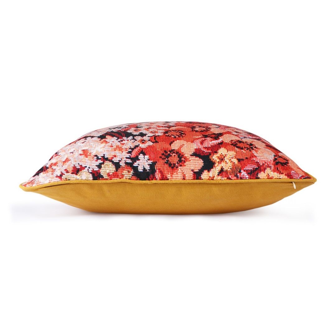 HK Living - Blomstret Pude- Lyse Toner