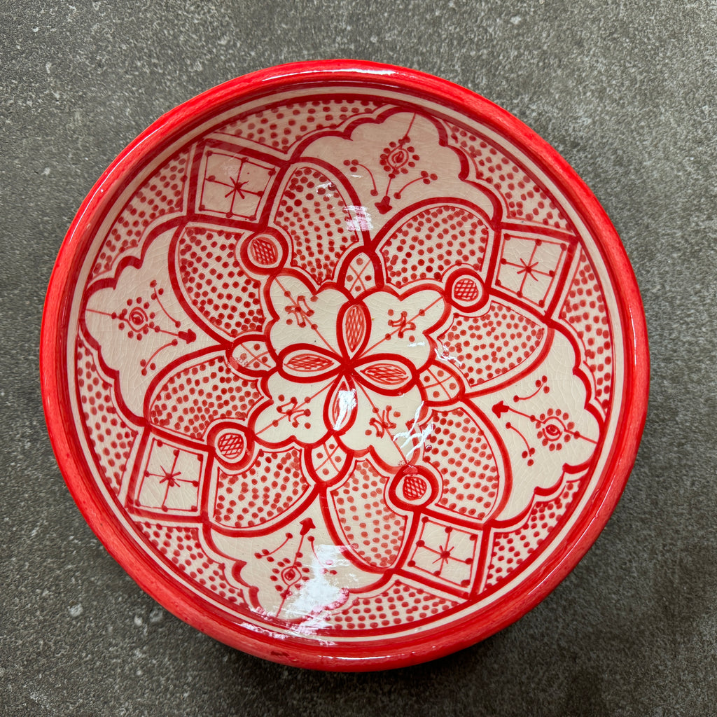 Marokkansk keramikskål - Dia 18 Cm - Mønstret
