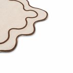 Kulu Club Dækkeserviet - 2 Pak - Beige m. brun Kant