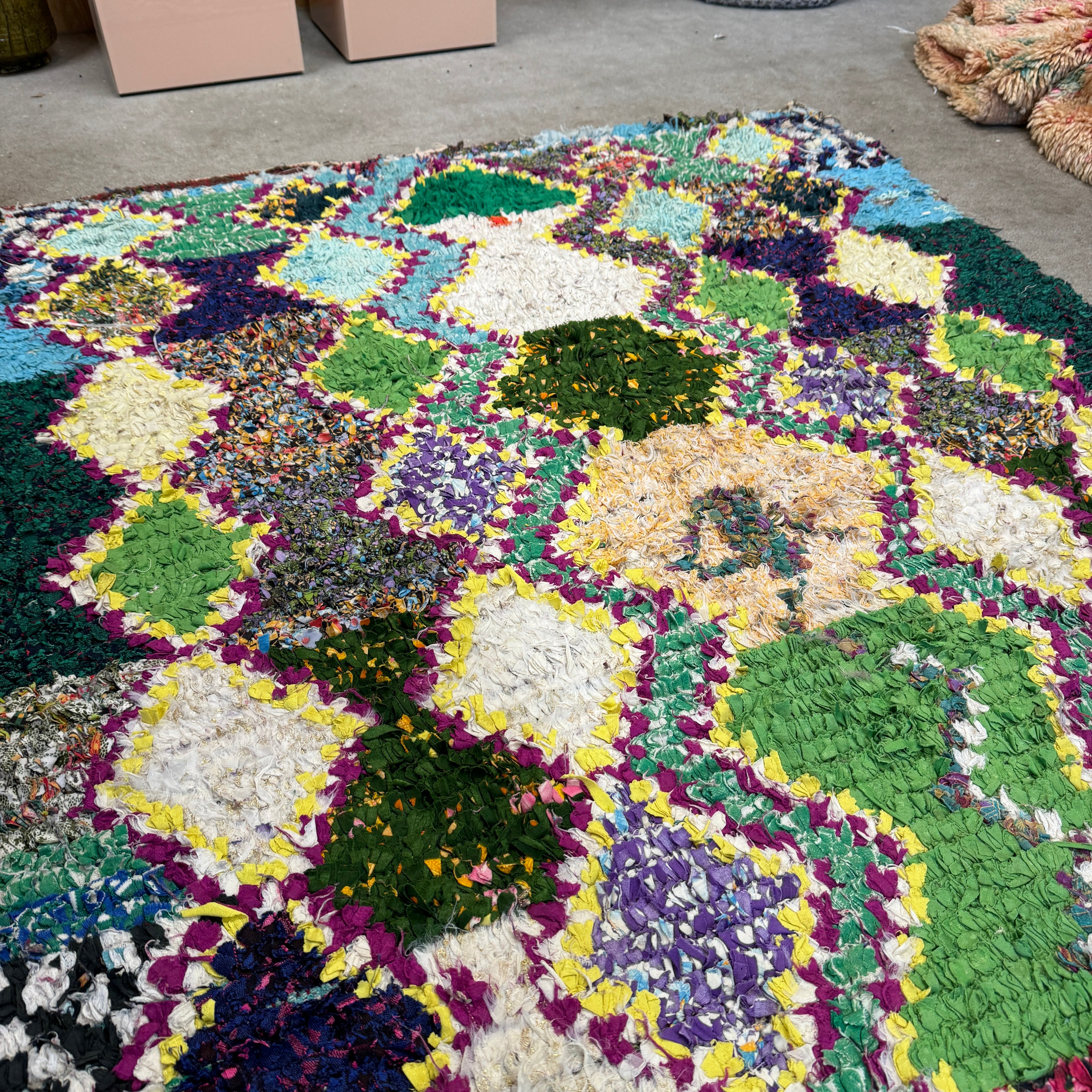 Marokkansk Boucherouite Tæppe (125 x 210 cm)