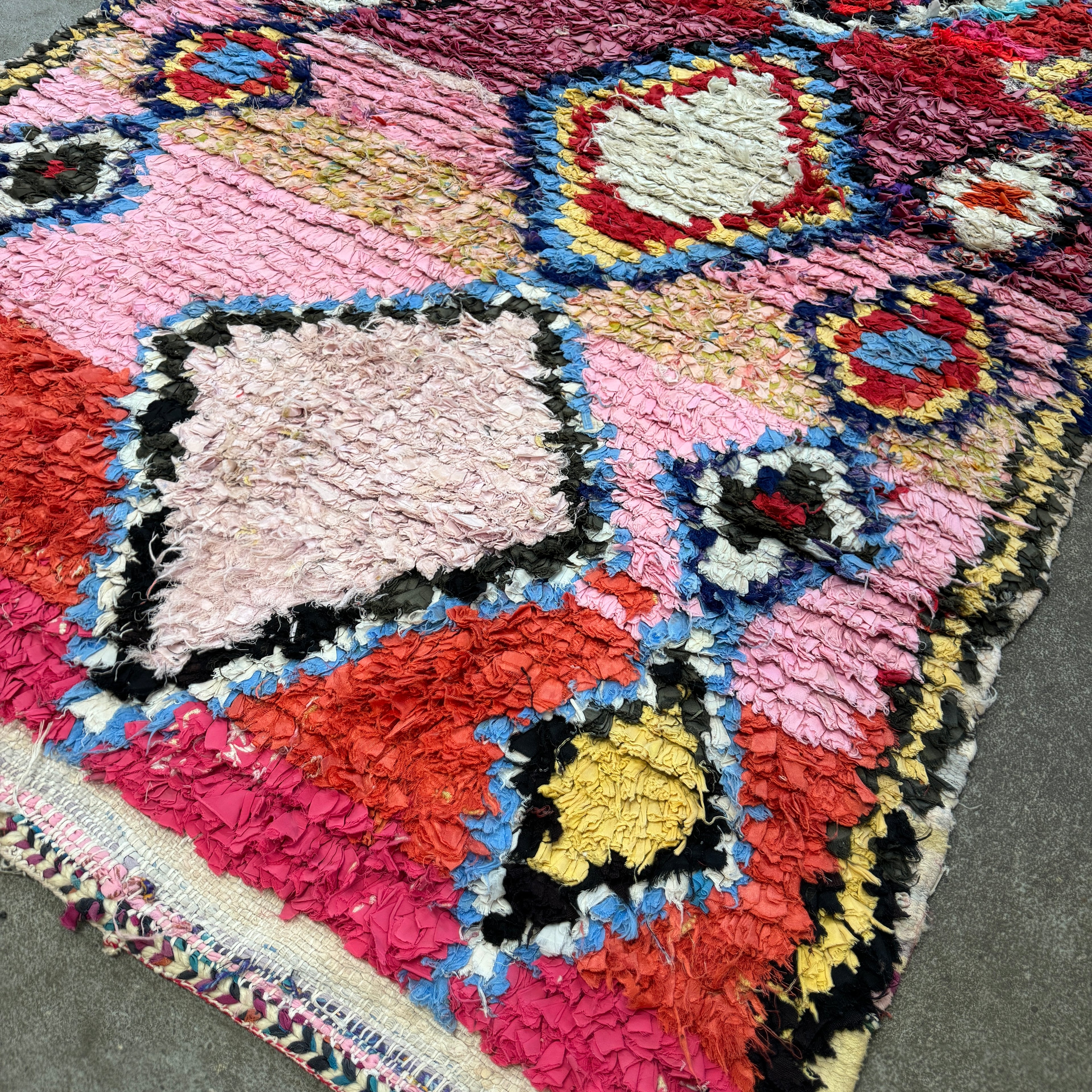 Marokkansk Boucherouite Tæppe (110 x 150 cm)