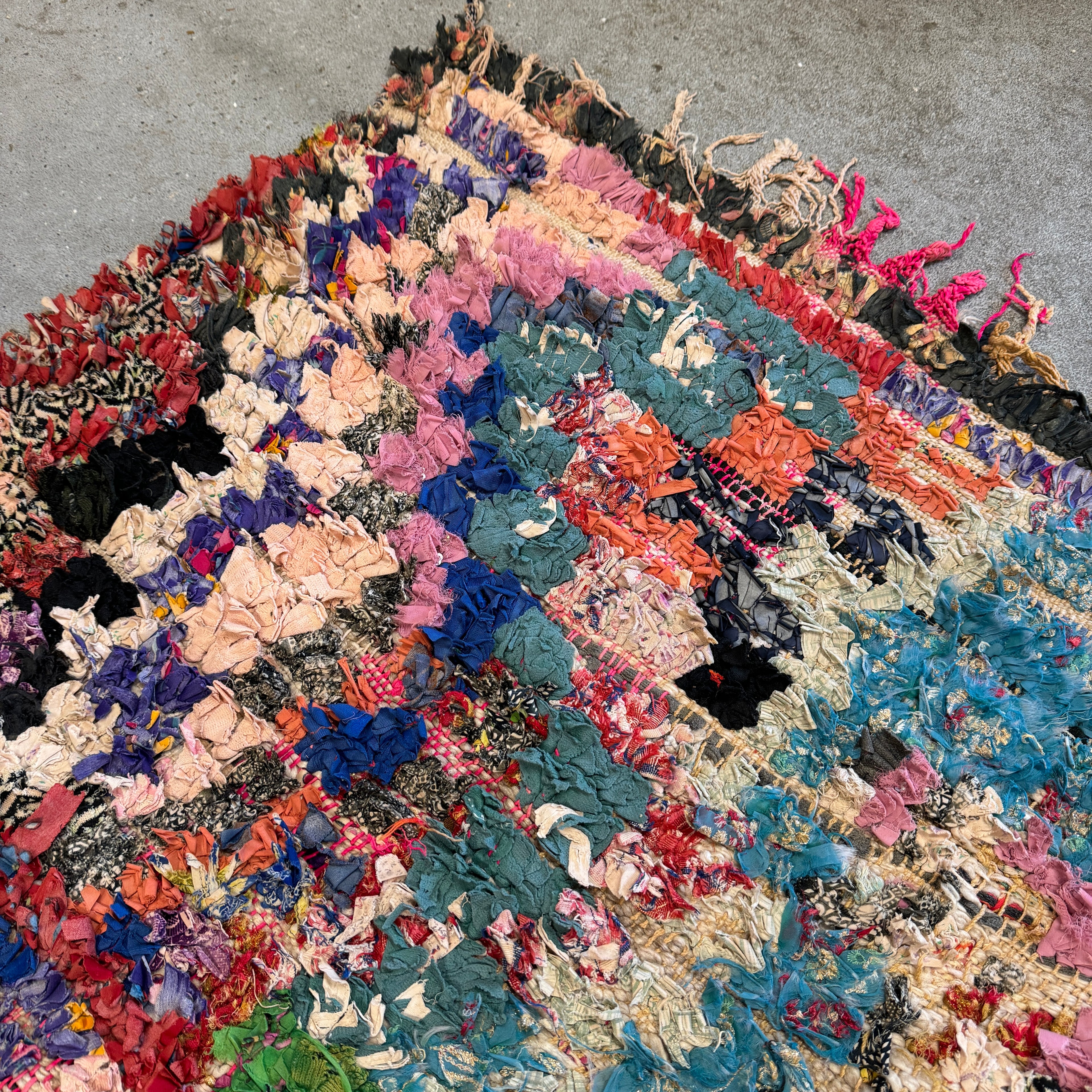 Marokkansk Boucherouite Tæppe (126 x 175 cm)