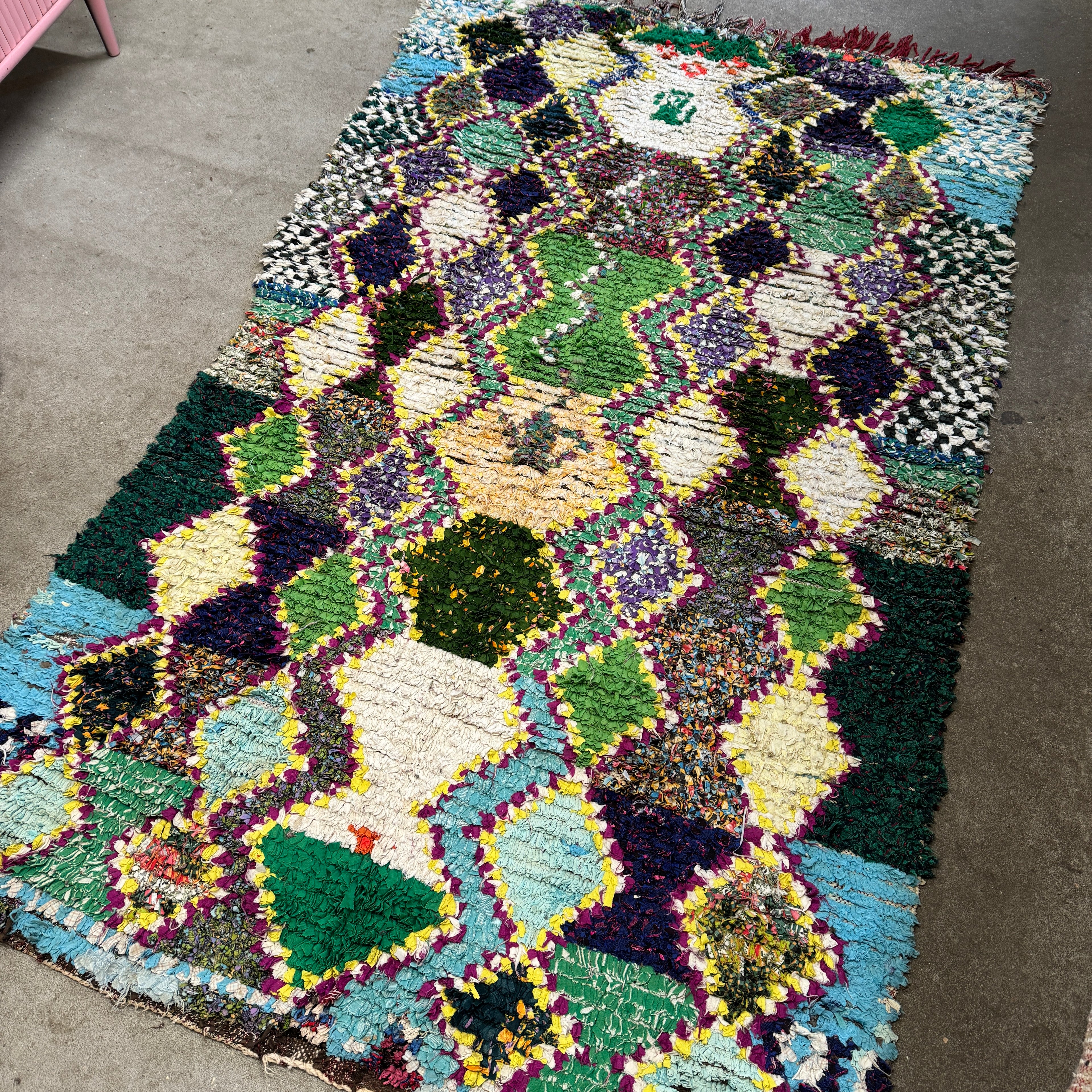Marokkansk Boucherouite Tæppe (125 x 210 cm)