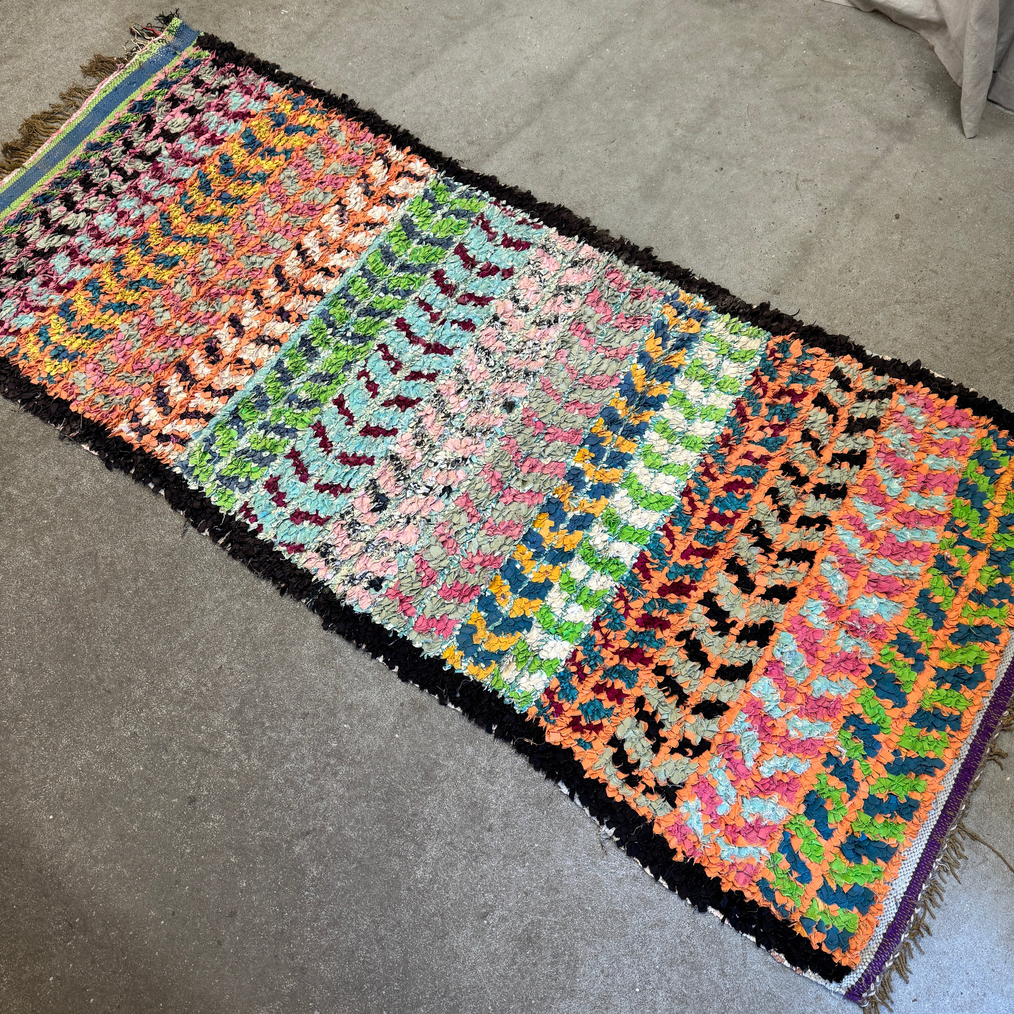 Marokkansk Boucherouite Tæppe (85 x 206cm)