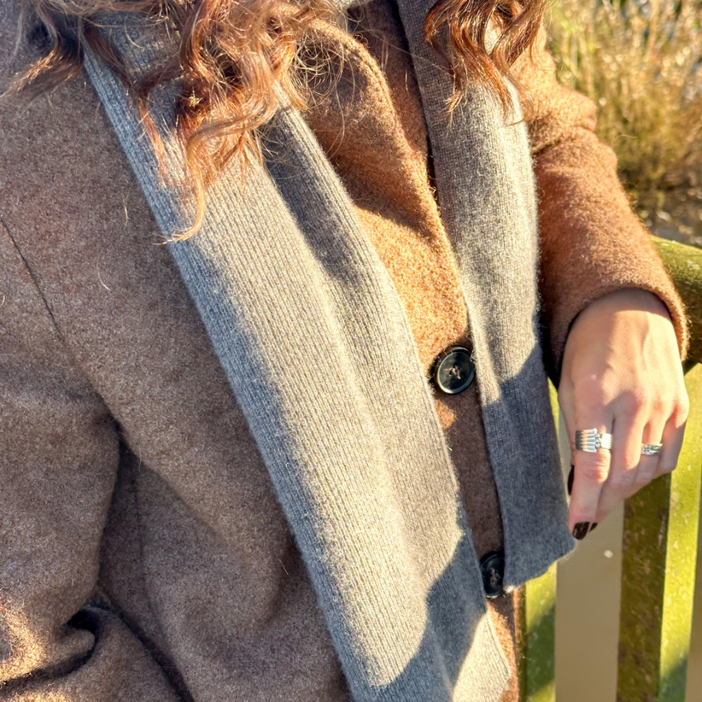 Cashmere Tørklæde & Hue Taupe