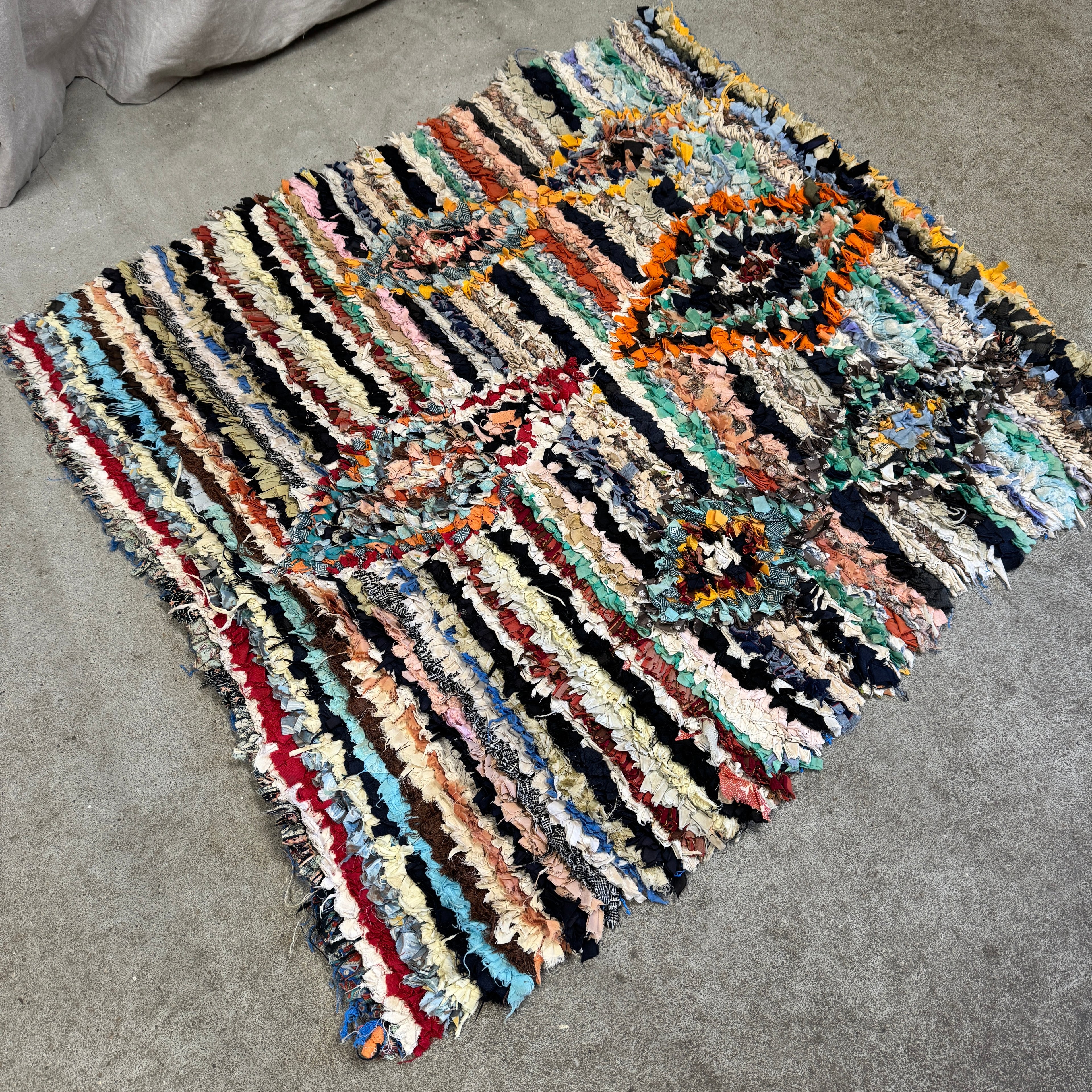 Marokkansk Boucherouite Tæppe (97 x 106 cm)