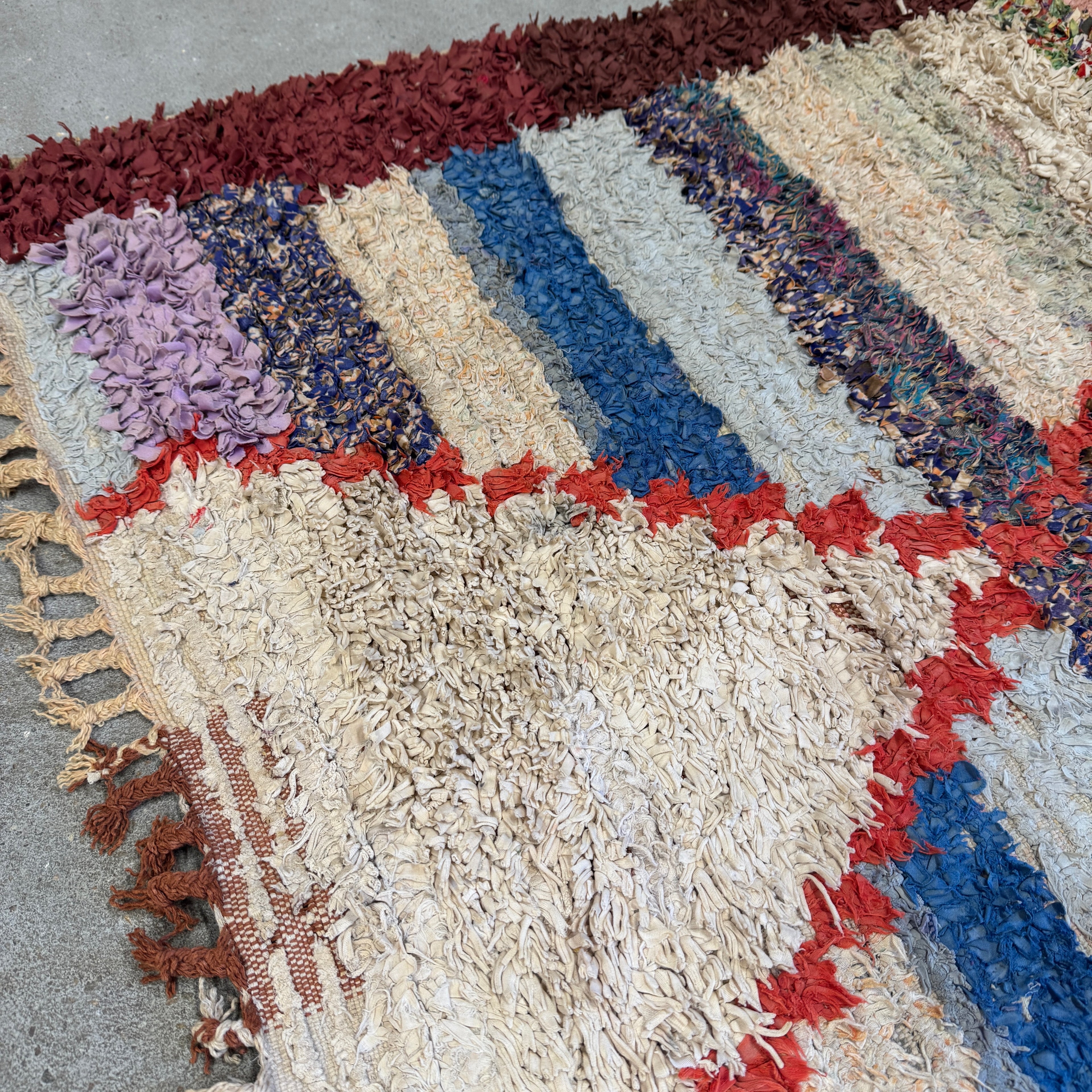 Marokkansk Boucherouite Tæppe (106 x 130 cm)