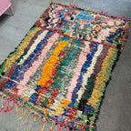 Marokkansk Boucherouite Tæppe (126 x 175 cm)
