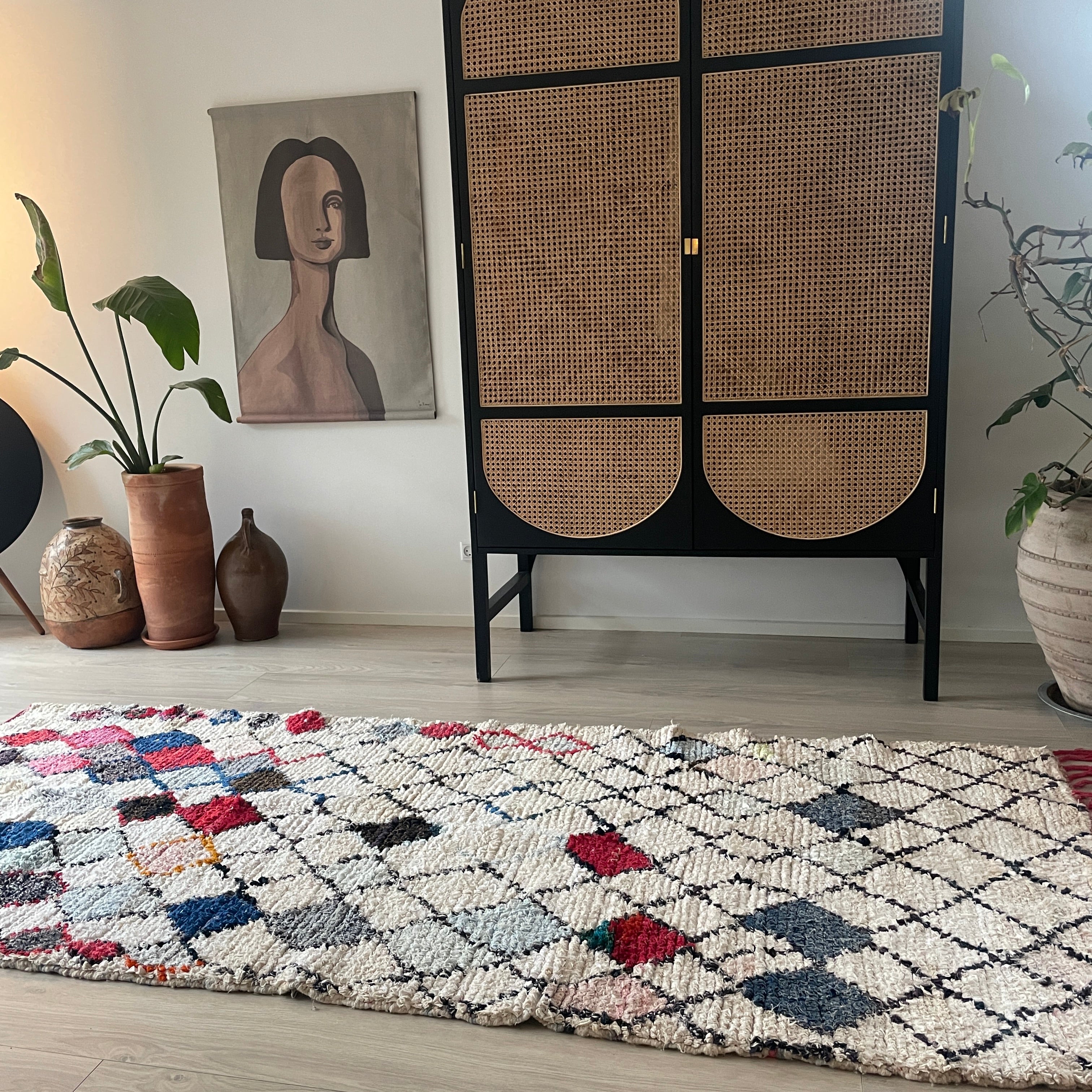 Marokkansk Boucherouite Tæppe (116 x 262cm)