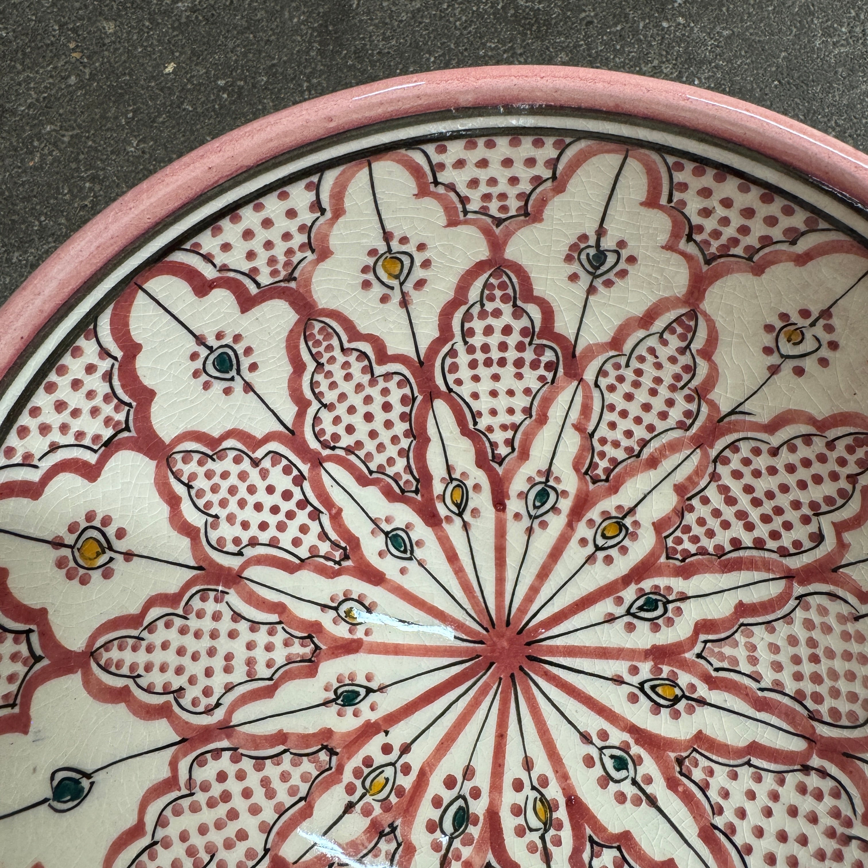 Marokkansk keramikskål - Dia 18 Cm - Mønstret