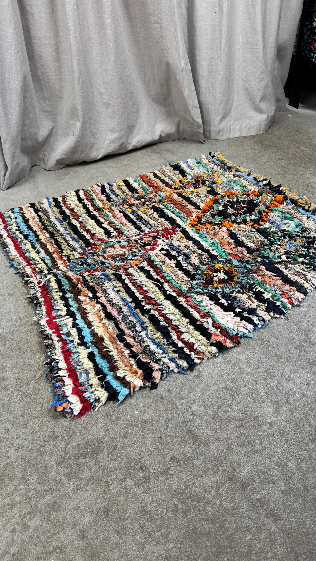 Marokkansk Boucherouite Tæppe (97 x 106 cm)