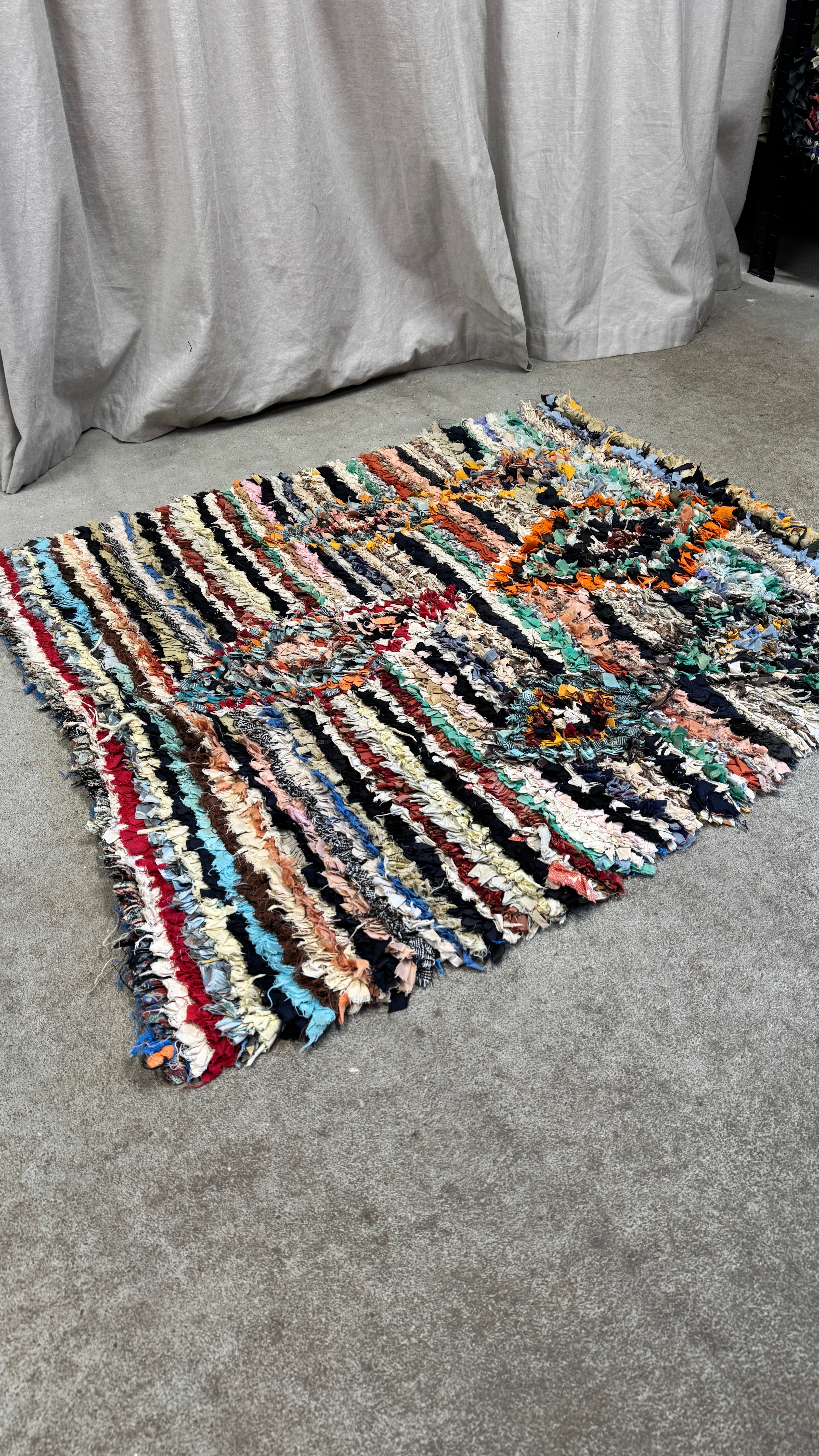 Marokkansk Boucherouite Tæppe (97 x 106 cm)