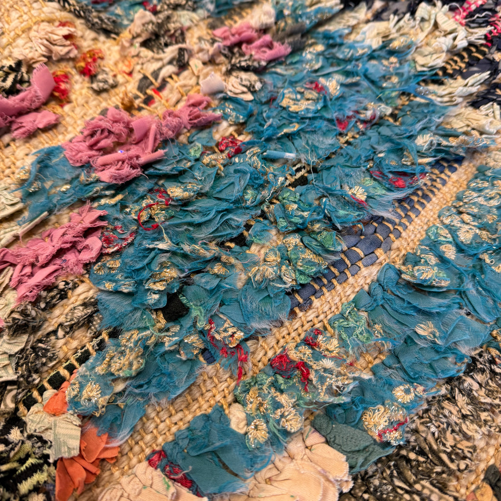 Marokkansk Boucherouite Tæppe (126 x 175 cm)
