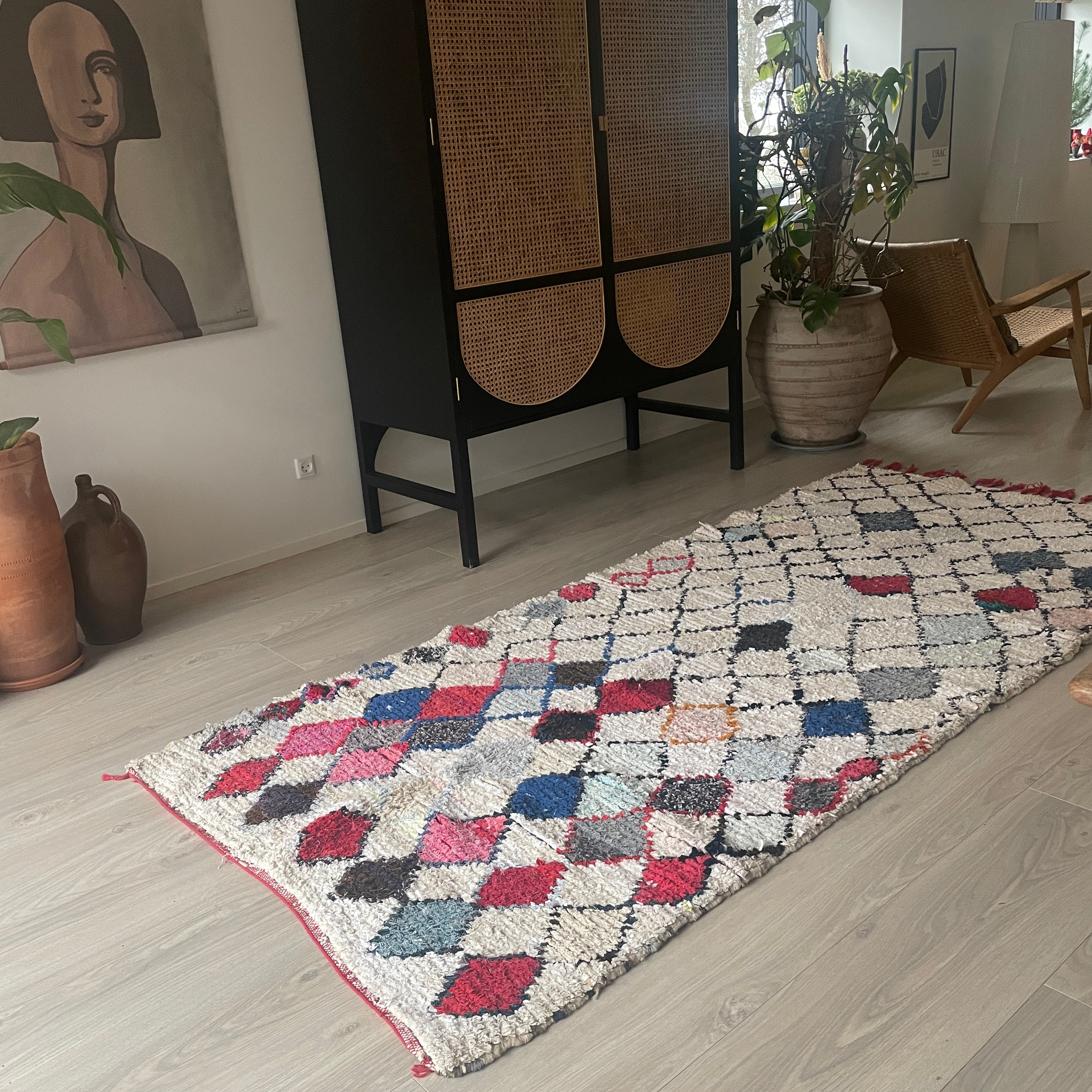 Marokkansk Boucherouite Tæppe (116 x 262cm)