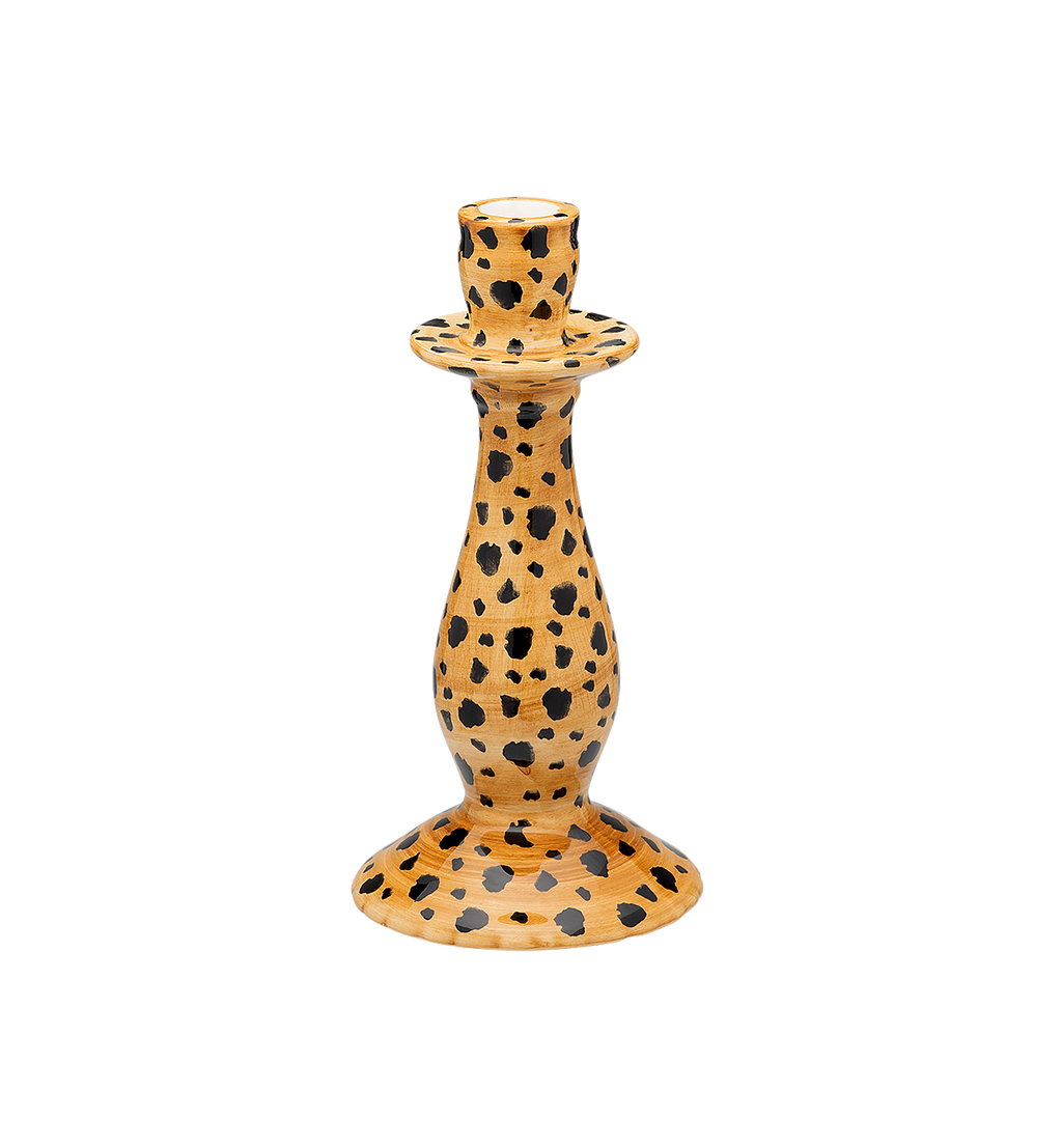 Anna + Nina -Leopard Lysestage - Keramik