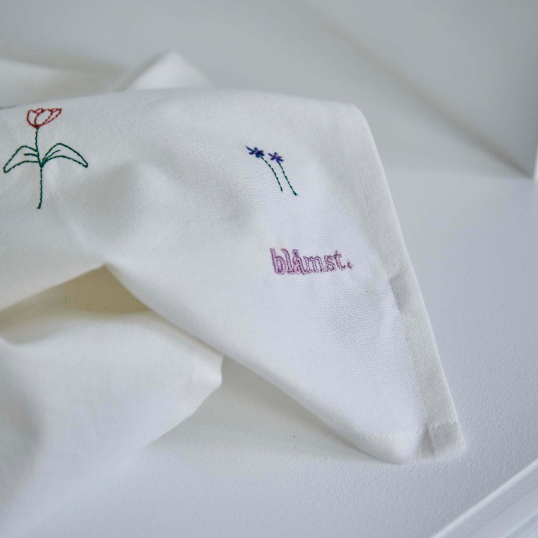 Blåmst Viskestykke - Flower