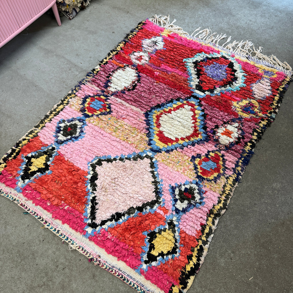 Marokkansk Boucherouite Tæppe (110 x 150 cm)