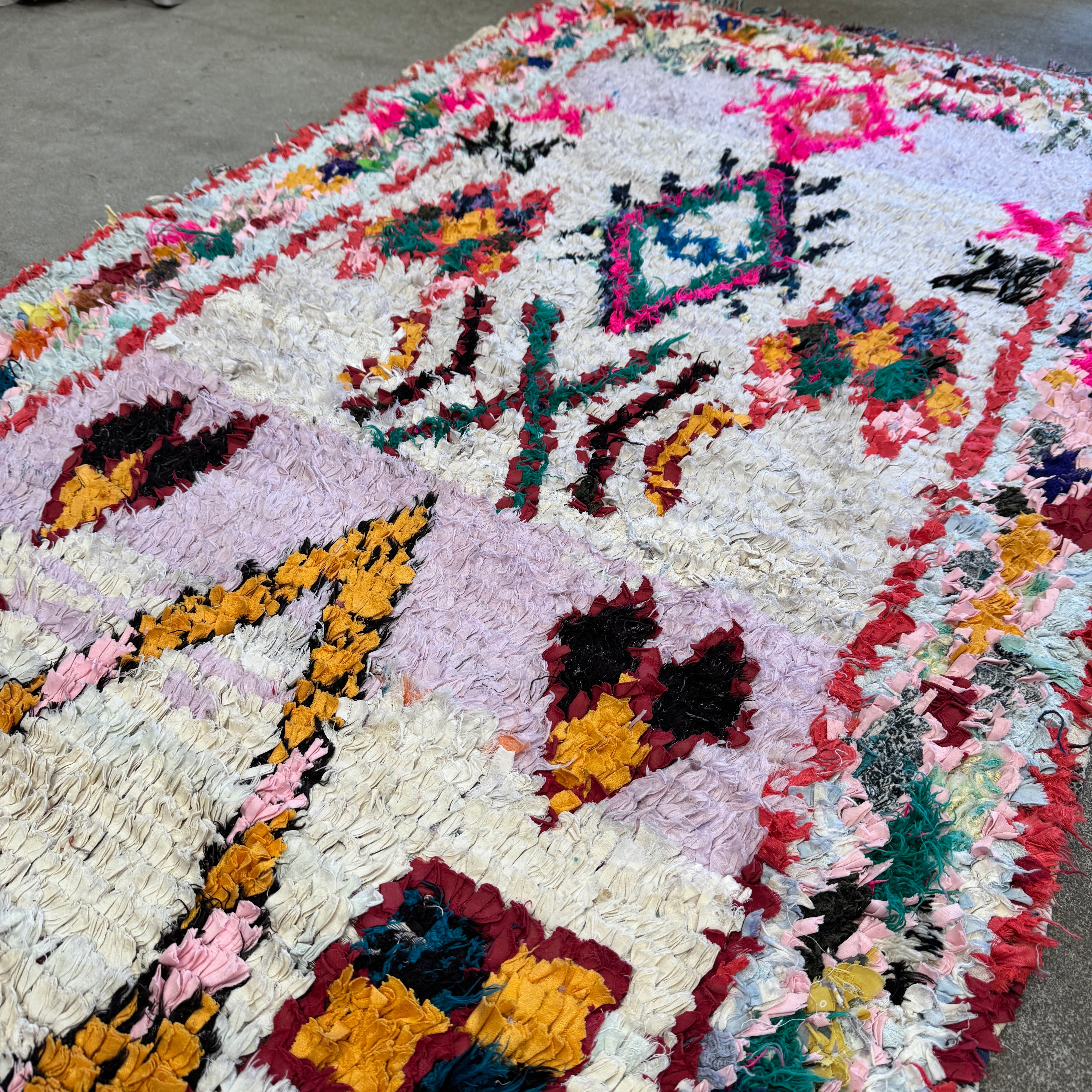 Marokkansk Boucherouite Tæppe (100 x 230 cm)