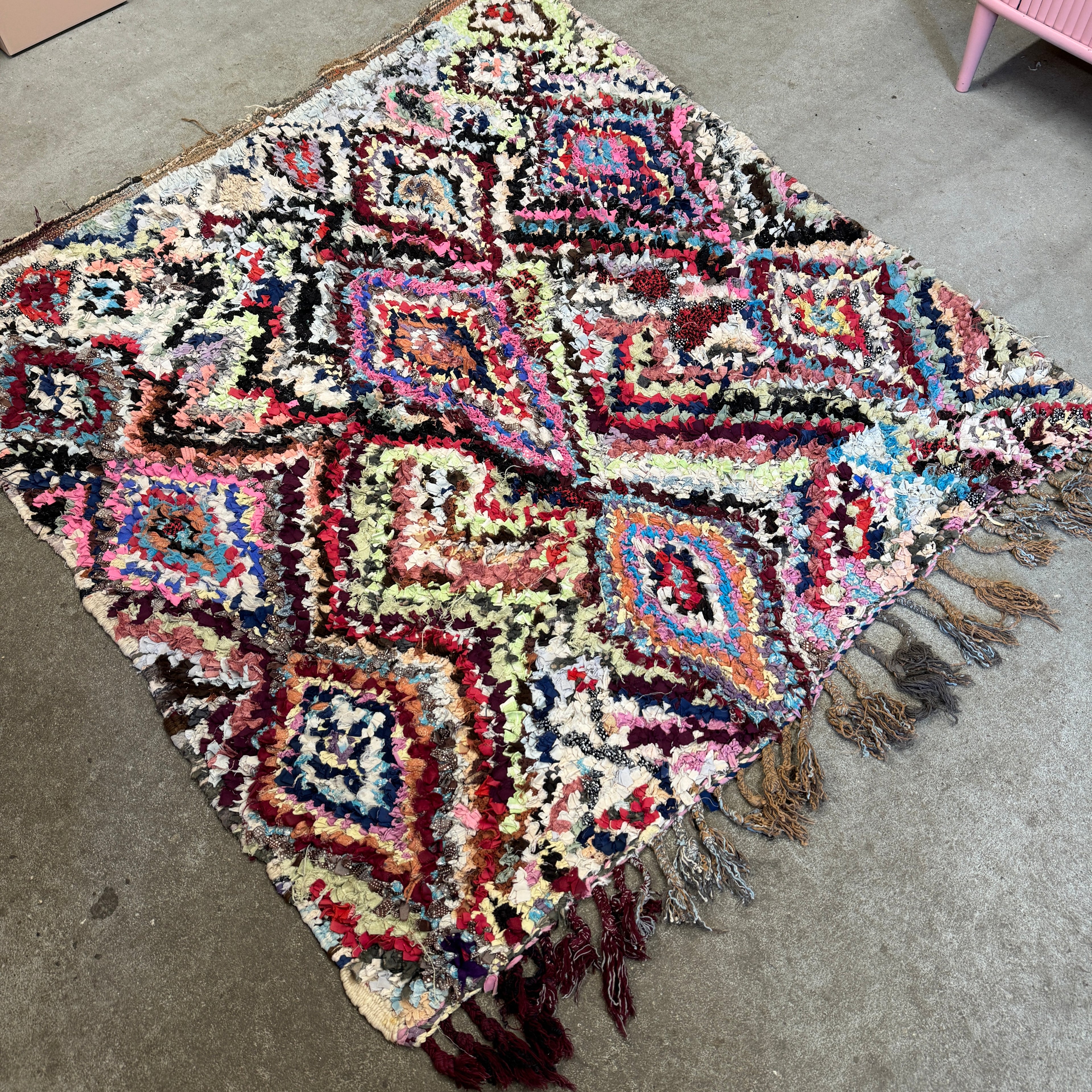 Marokkansk Boucherouite Løber (136 x 152 cm)