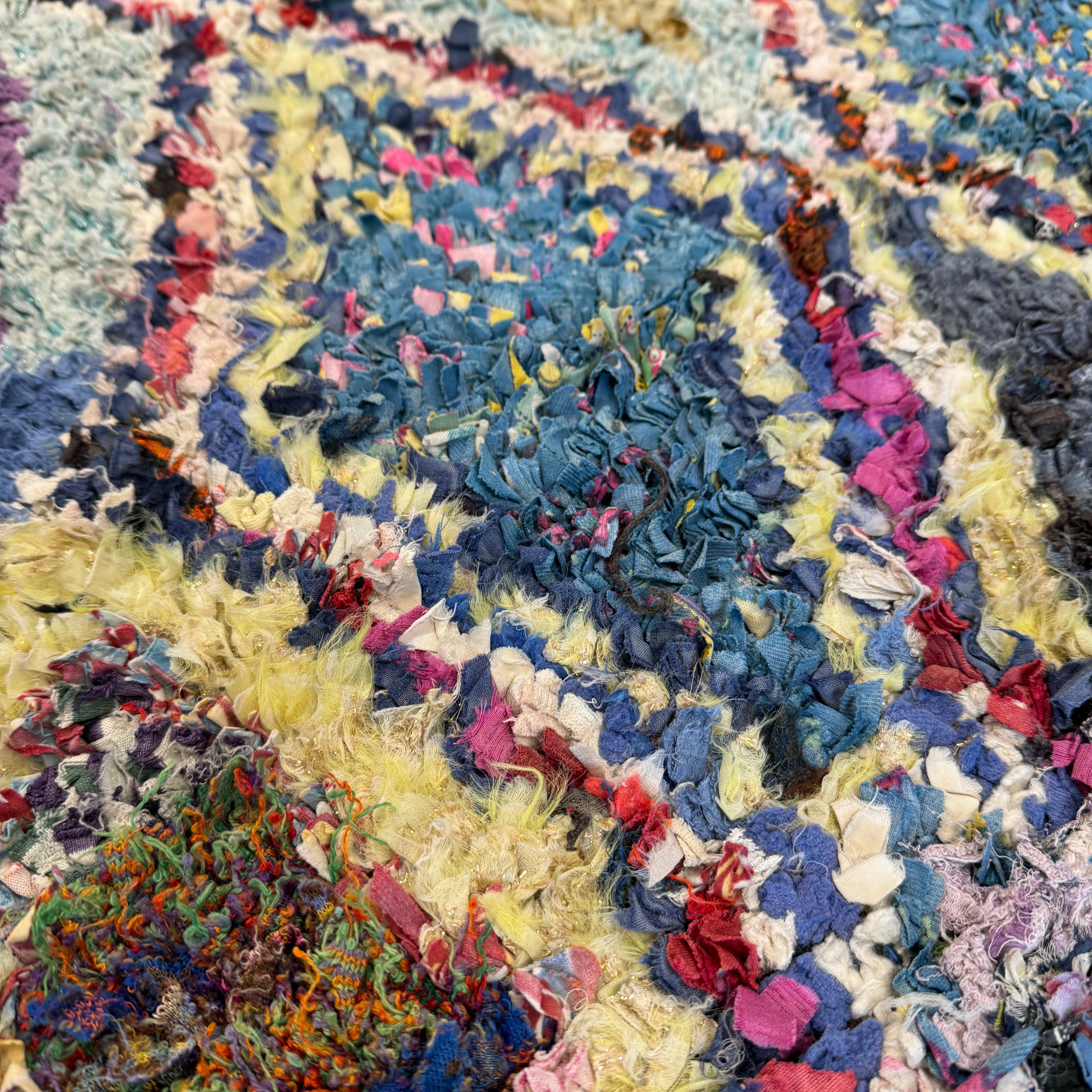 Marokkansk Boucherouite Tæppe (113 x 140 cm)