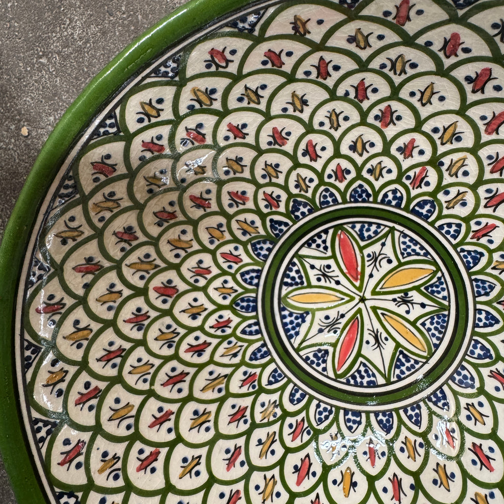 Marokkansk keramikskål - Dia 25 Cm - Mønstret