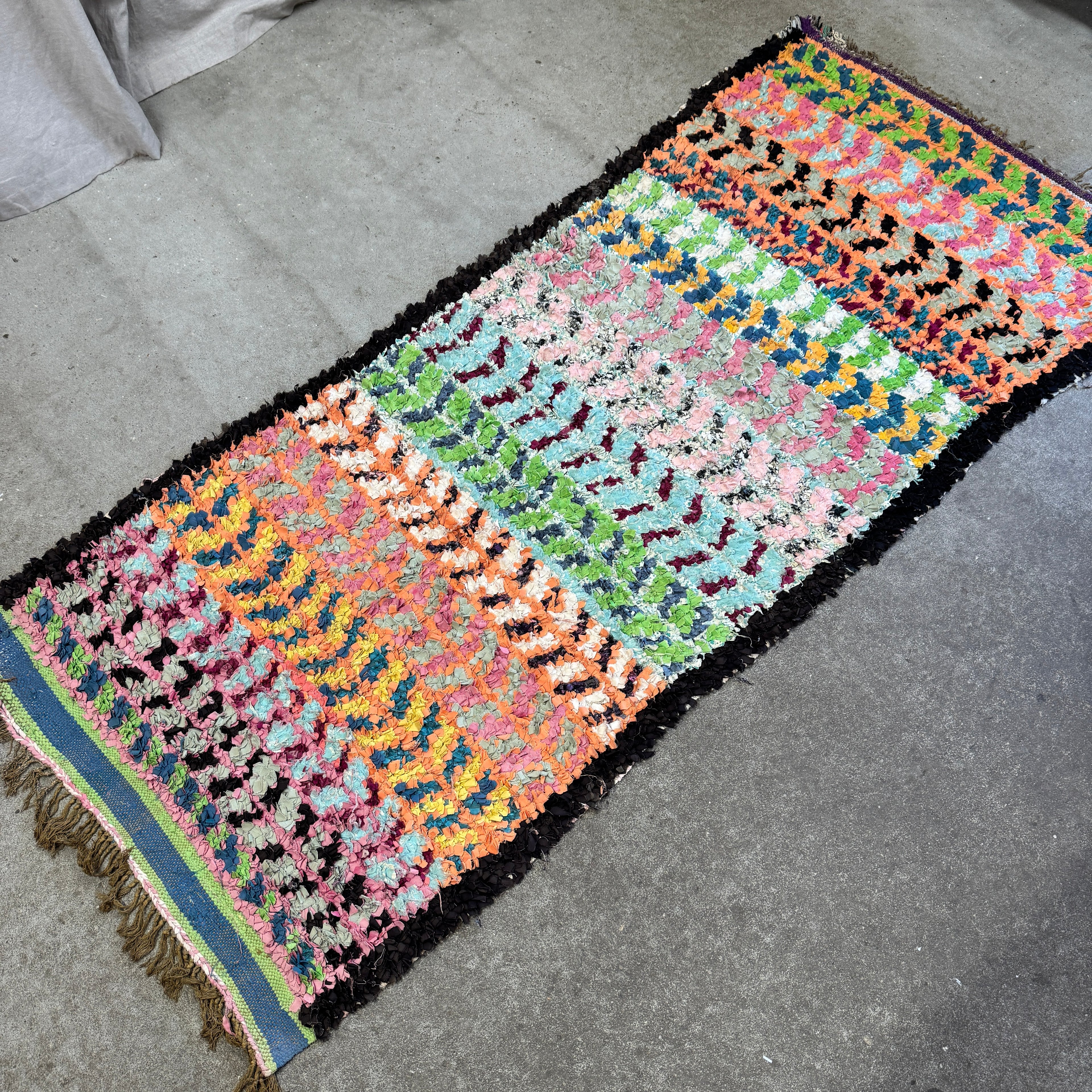 Marokkansk Boucherouite Tæppe (85 x 206cm)