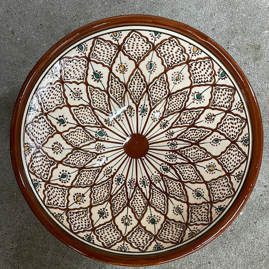 Marokkansk keramikskål - Dia 25 Cm - Mønstret