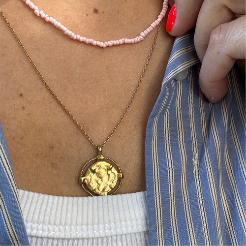 Annavii Perlekæde Lyserød/Tofarvet