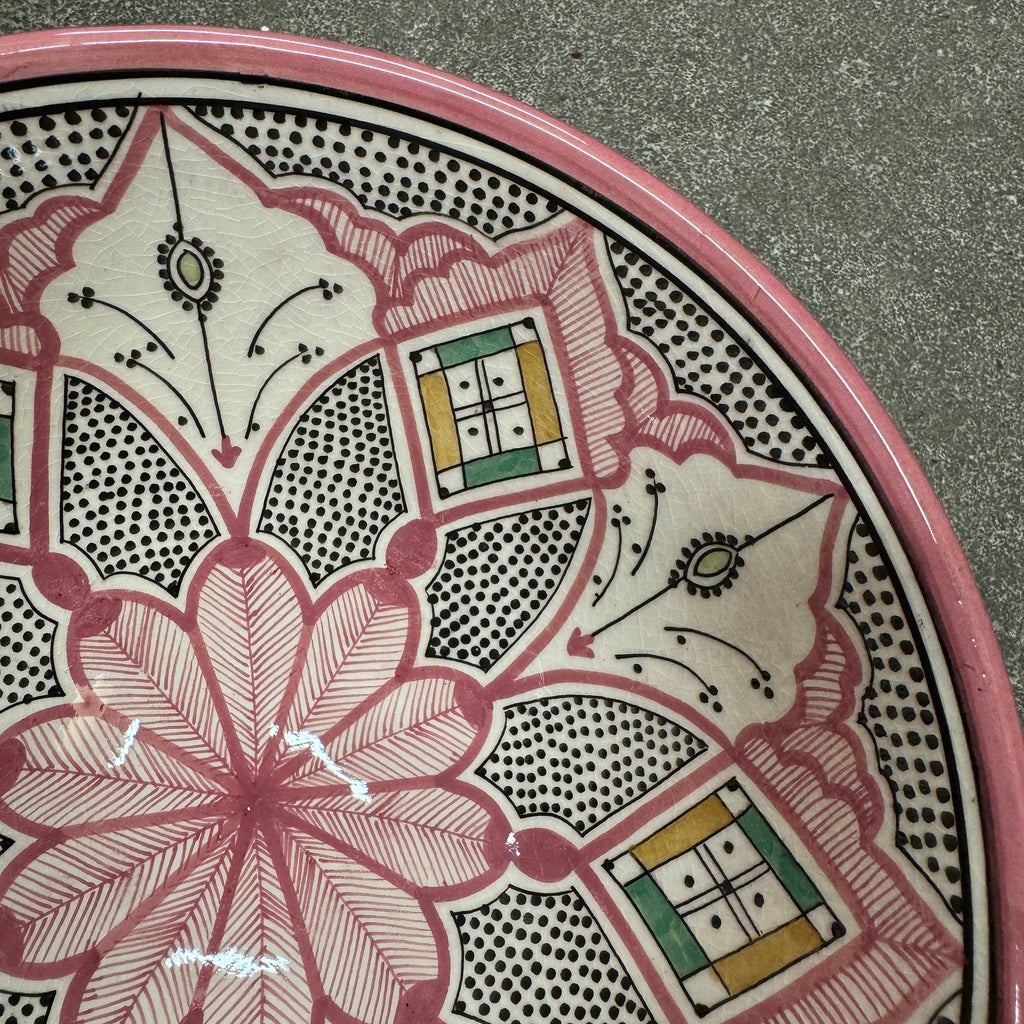 Marokkansk keramikskål - Dia 25 Cm - Mønstret