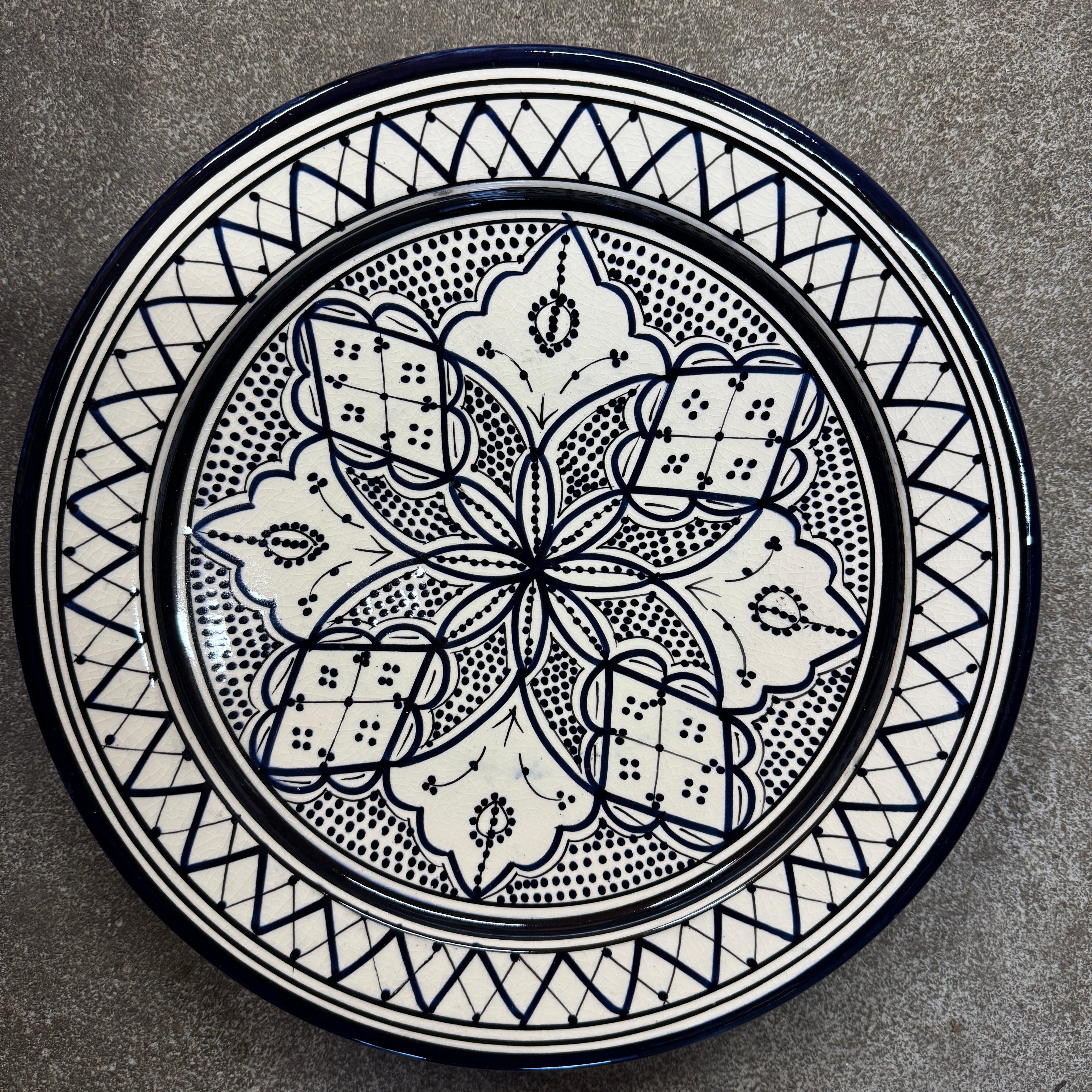 Marokkansk Fad - Dia 30 Cm - Mørkeblå