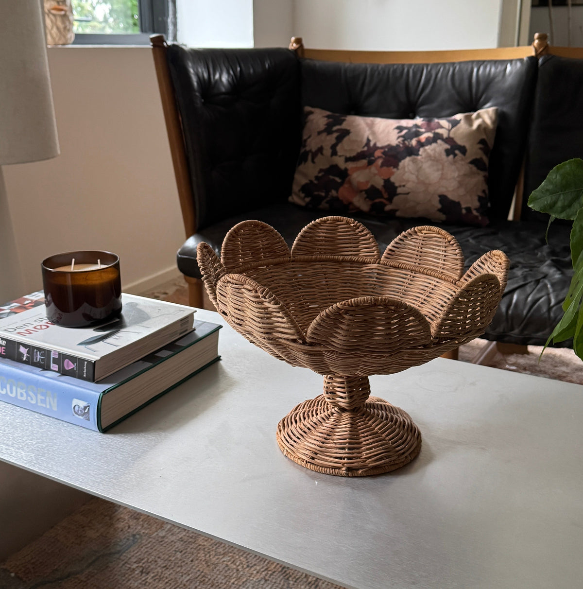 Rattan Skål På Fod