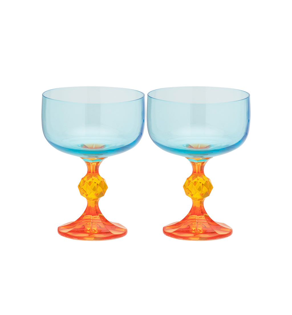 Anna+Nina - Cocktailglas - 2 Pak - Blå/Orange