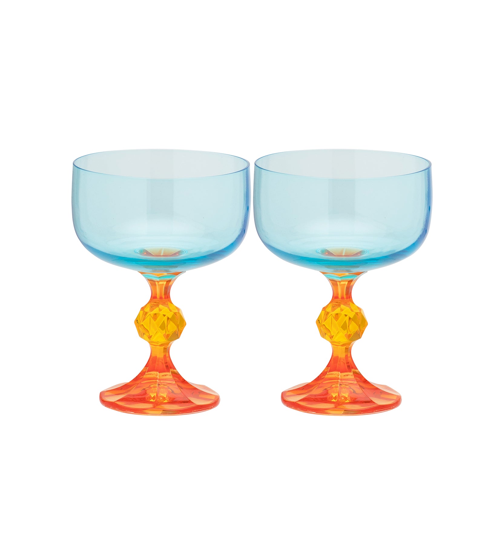 Anna+Nina - Cocktailglas - 2 Pak - Blå/Orange