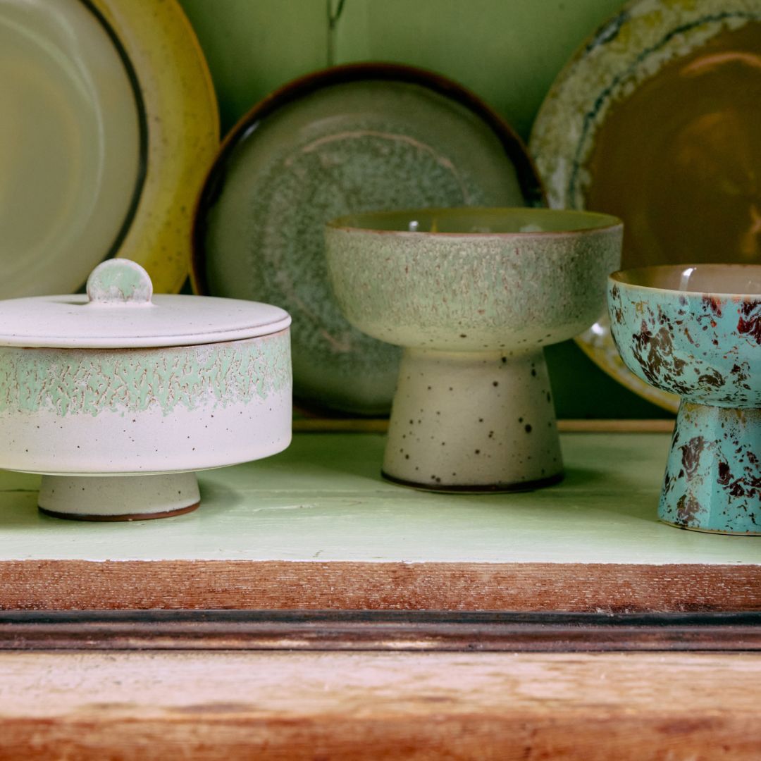 HK Living - Keramikskål Med Låg