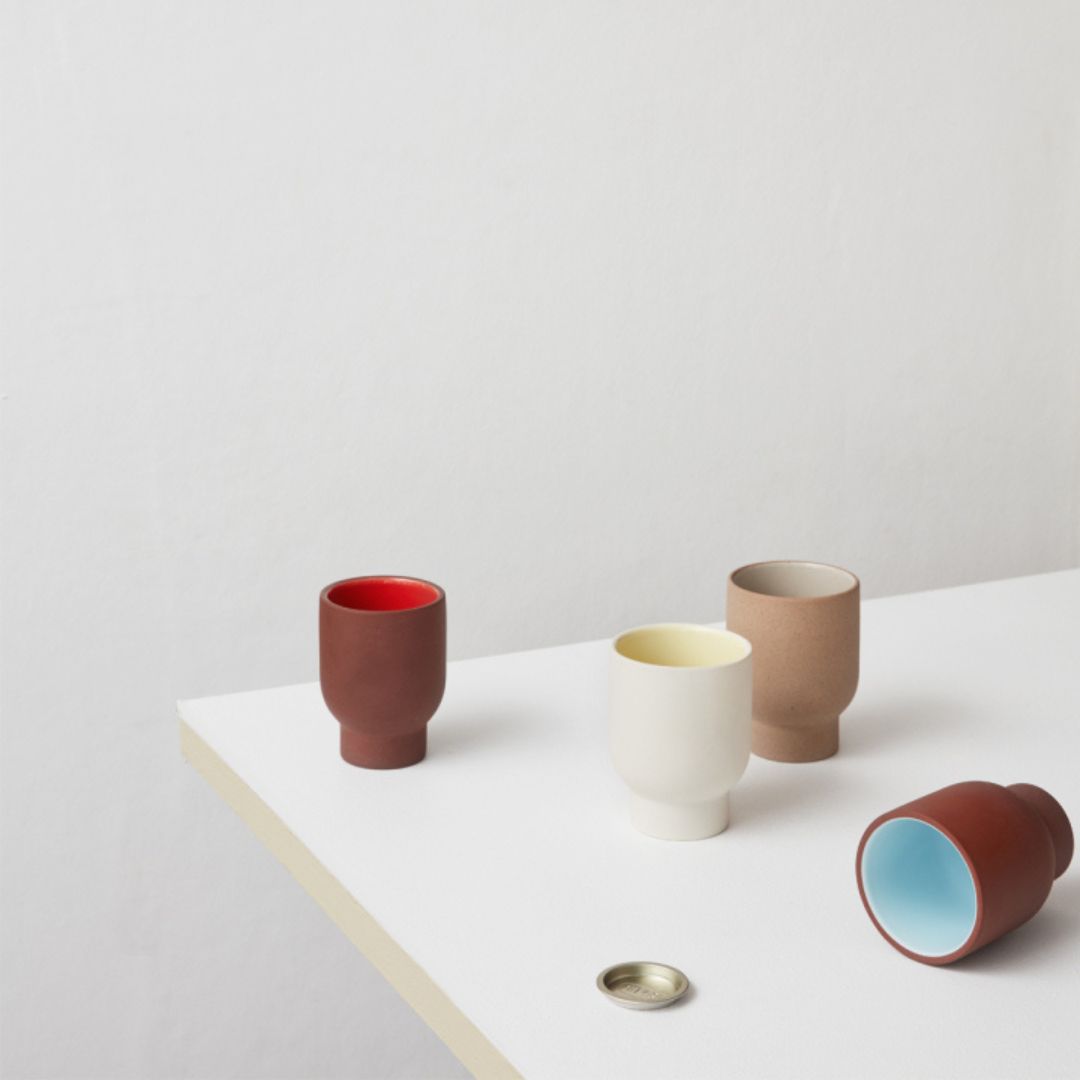 STUDIO ABOUT Keramik Kop - Terracotta/Blue- 2-Pak (2. Sortering)