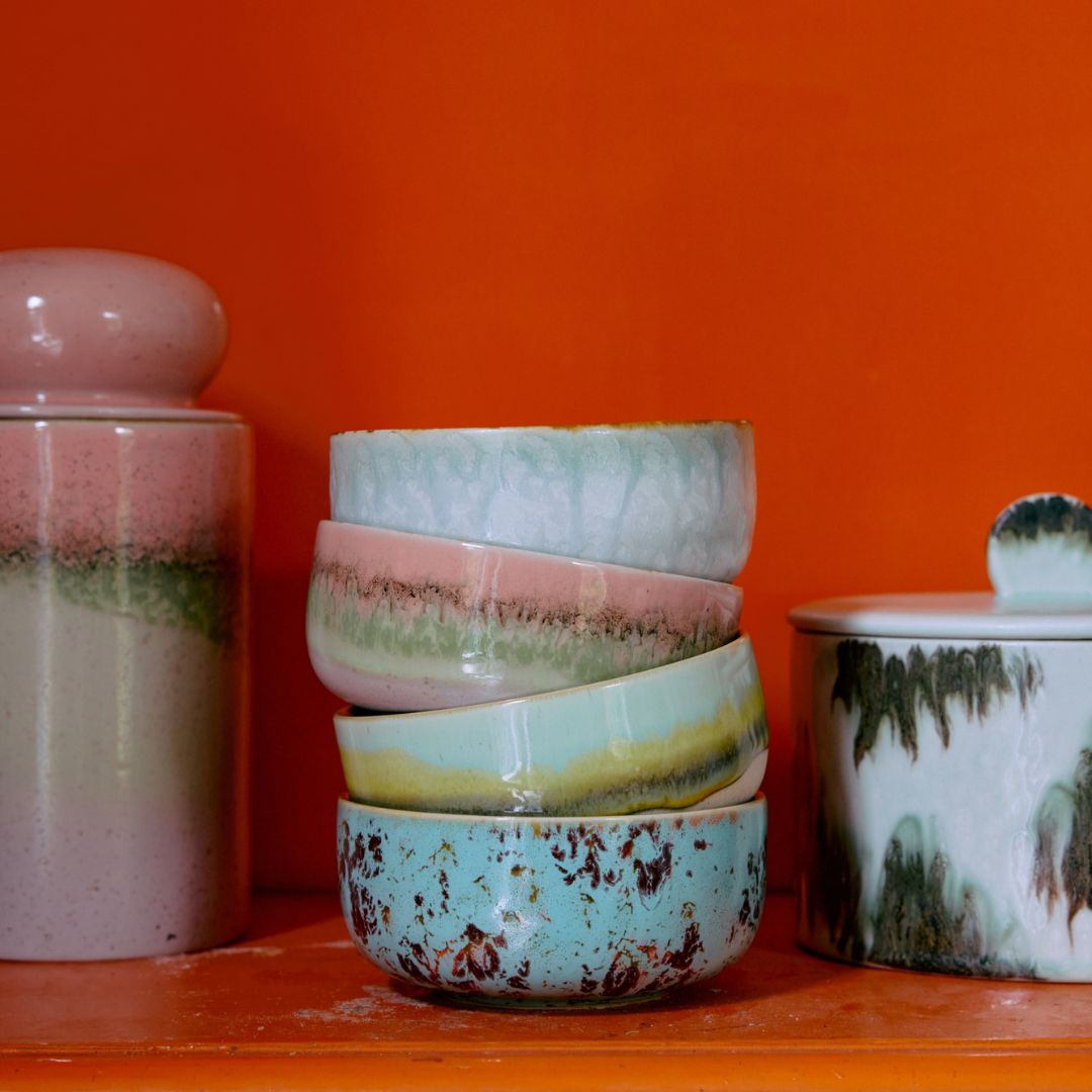 HK Living - 70'er  Skåle - (medium) - 4 styk