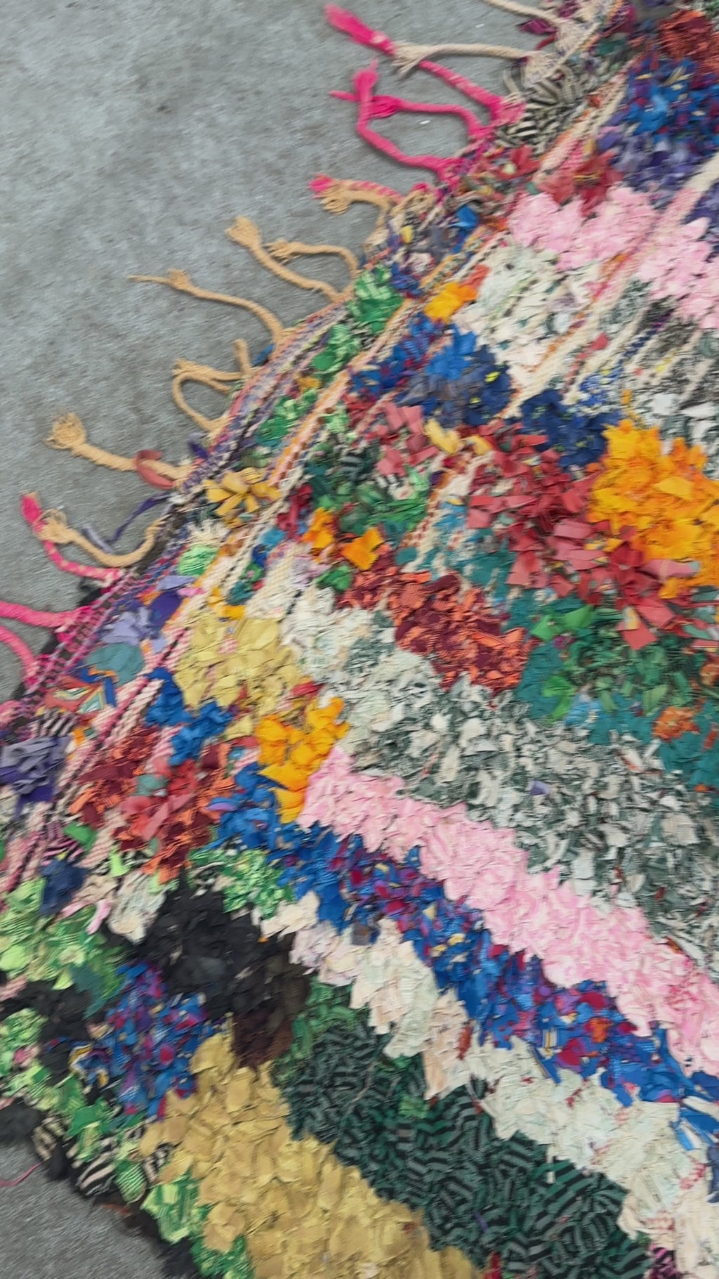 Marokkansk Boucherouite Tæppe (126 x 175 cm)