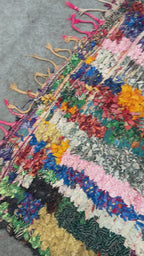 Marokkansk Boucherouite Tæppe (126 x 175 cm)