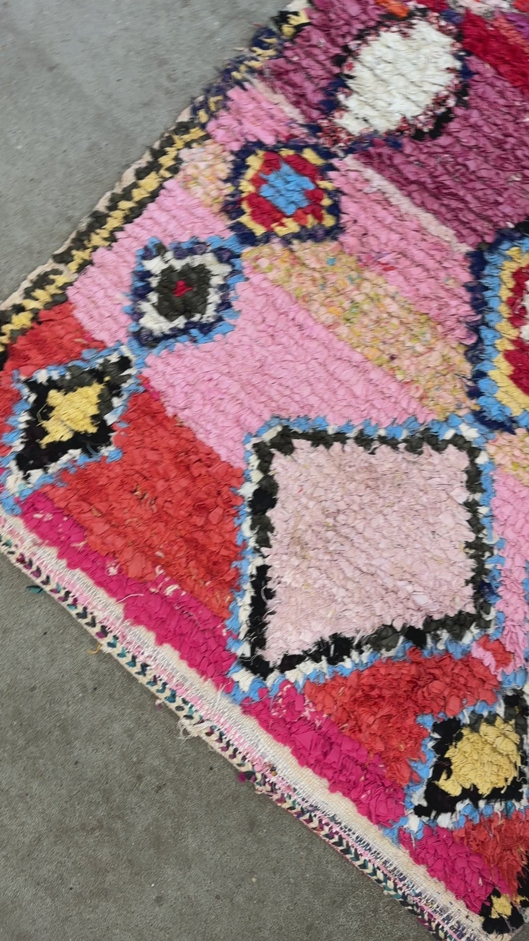 Marokkansk Boucherouite Tæppe (110 x 150 cm)