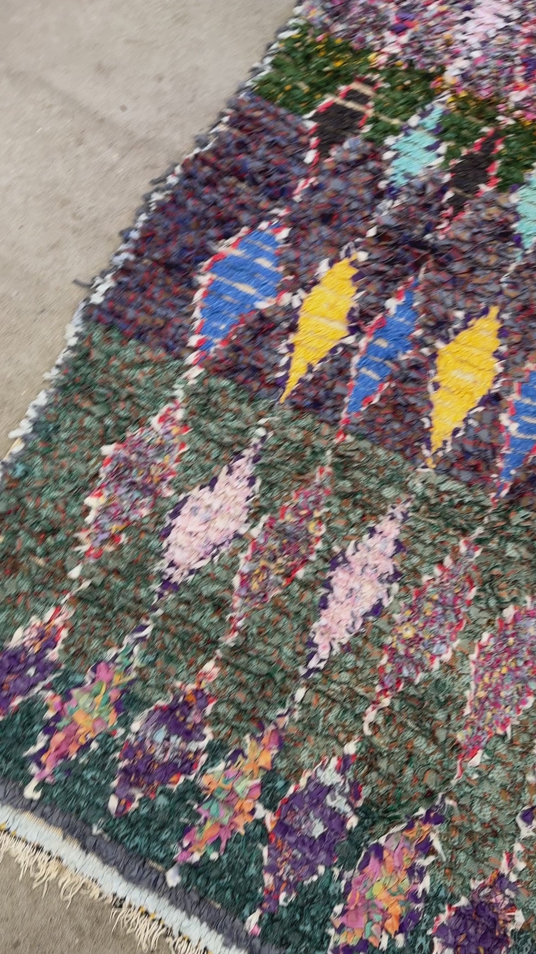 Marokkansk Boucherouite Tæppe (126 x 195 cm)