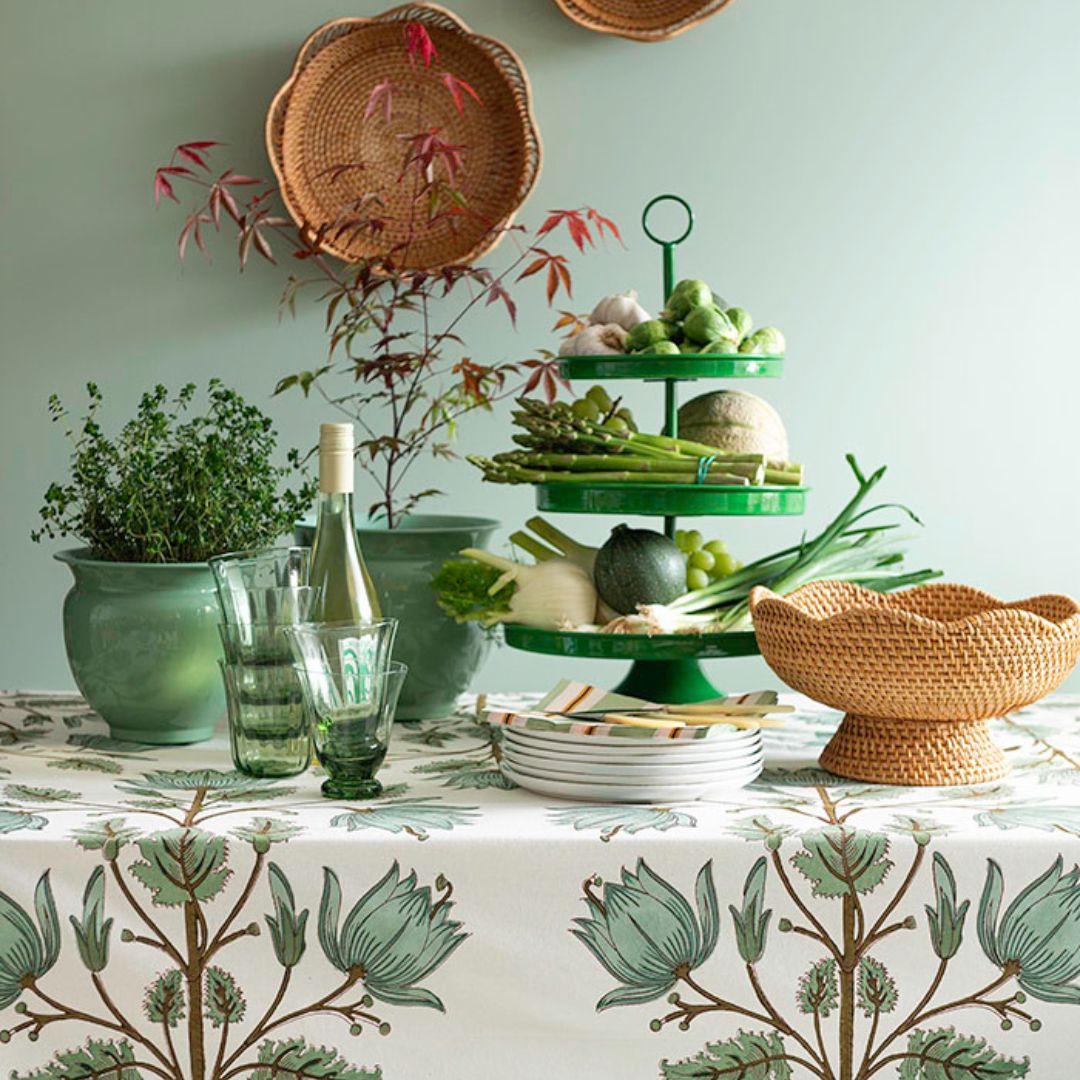 Rattan Skål På Fod