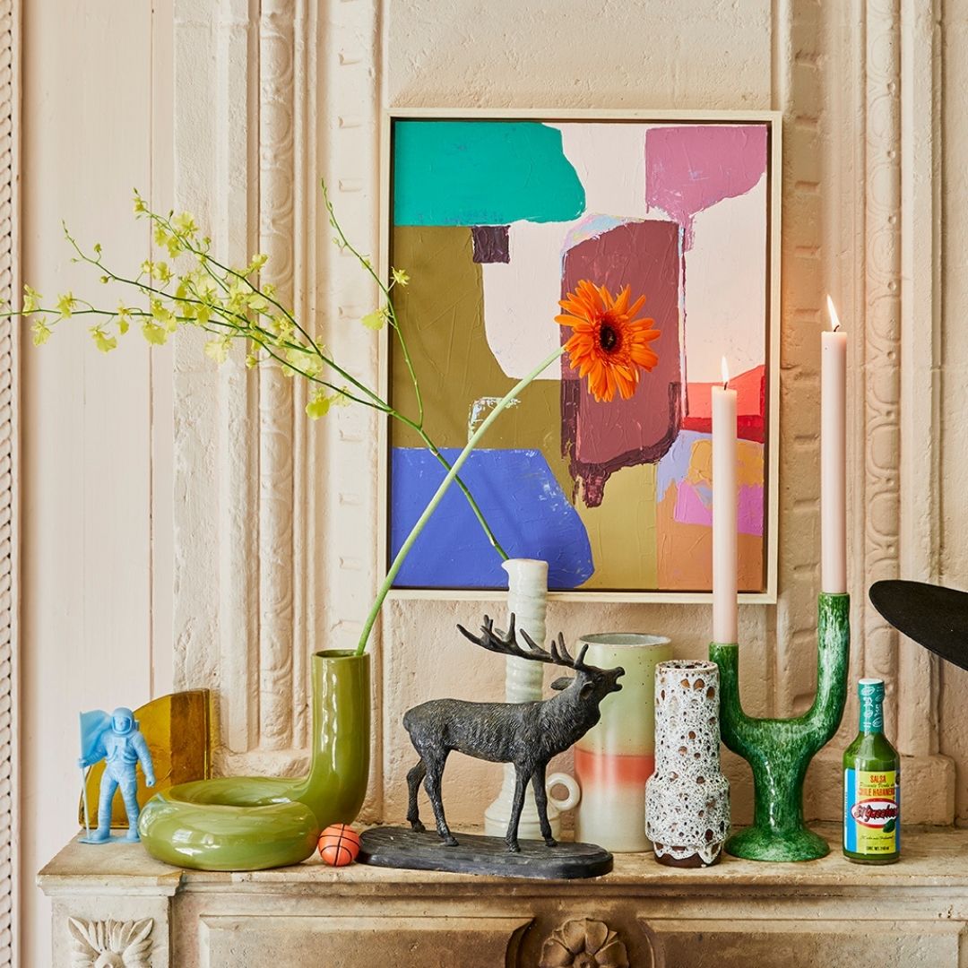 HK Living - Keramik Vase - Olivengrøn