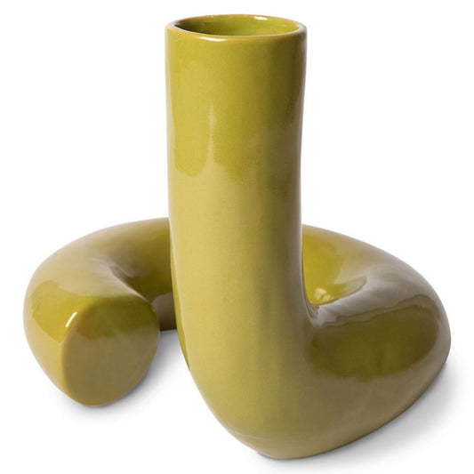HK Living - Keramik Vase - Olivengrøn