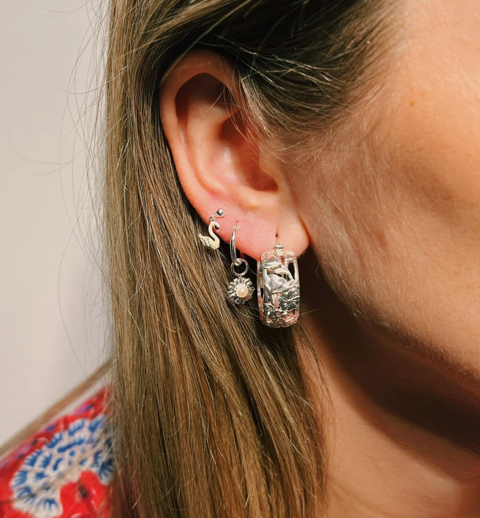 Anna+Nina Smykker - Sølv - Single Flower Of Love Earring